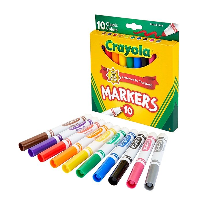 Crayola markers and classroom writing supplies